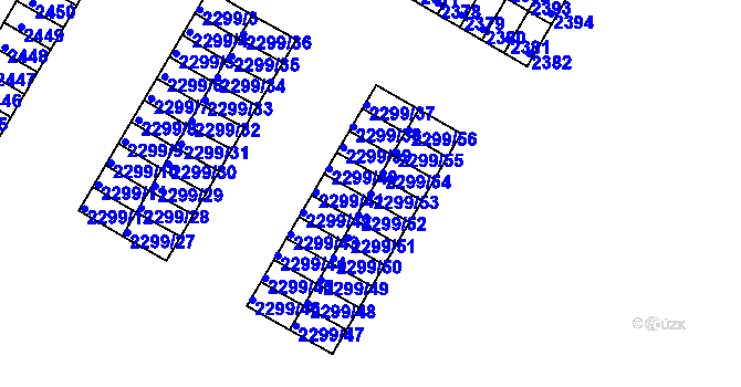 Parcela st. 2299/53 v KÚ Česká Lípa, Katastrální mapa