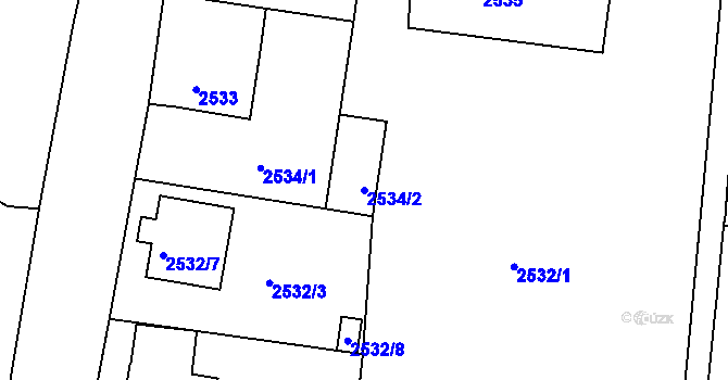 Parcela st. 2534/2 v KÚ Česká Lípa, Katastrální mapa