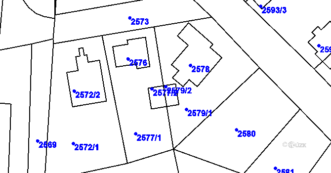 Parcela st. 2579/2 v KÚ Česká Lípa, Katastrální mapa