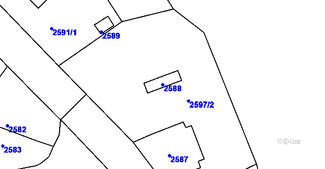 Parcela st. 2588 v KÚ Česká Lípa, Katastrální mapa