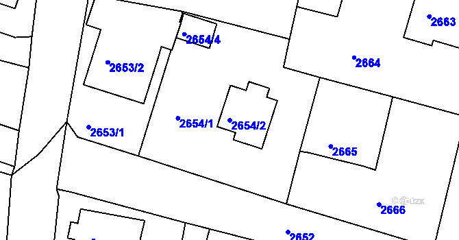 Parcela st. 2654/2 v KÚ Česká Lípa, Katastrální mapa