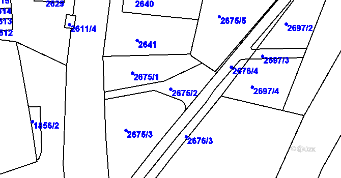 Parcela st. 2675/2 v KÚ Česká Lípa, Katastrální mapa