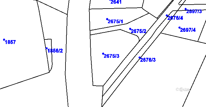 Parcela st. 2675/3 v KÚ Česká Lípa, Katastrální mapa