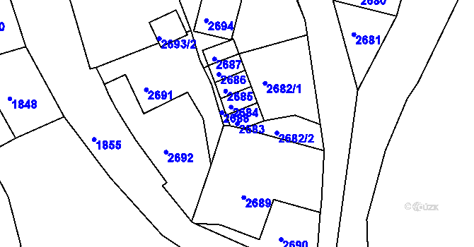 Parcela st. 2683 v KÚ Česká Lípa, Katastrální mapa