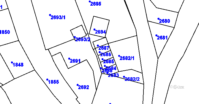 Parcela st. 2686 v KÚ Česká Lípa, Katastrální mapa