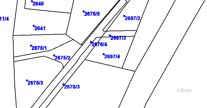 Parcela st. 2697/4 v KÚ Česká Lípa, Katastrální mapa