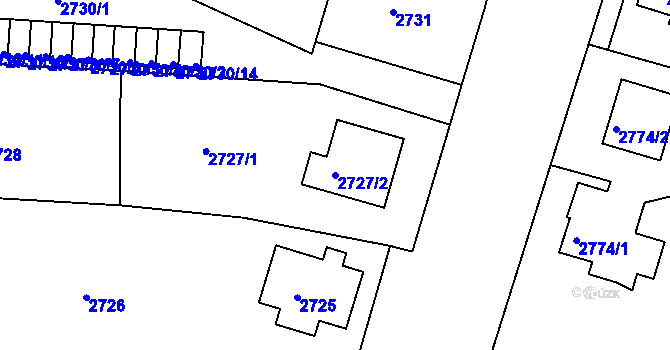 Parcela st. 2727/2 v KÚ Česká Lípa, Katastrální mapa