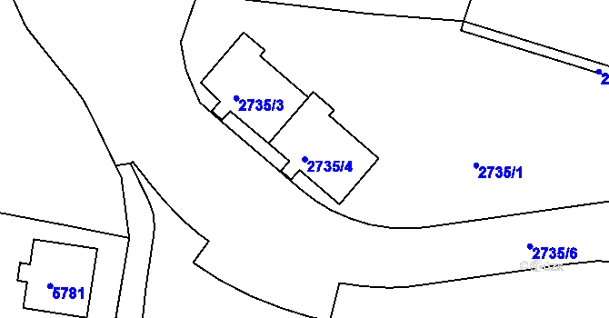 Parcela st. 2735/4 v KÚ Česká Lípa, Katastrální mapa