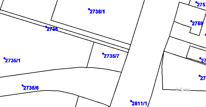 Parcela st. 2735/7 v KÚ Česká Lípa, Katastrální mapa