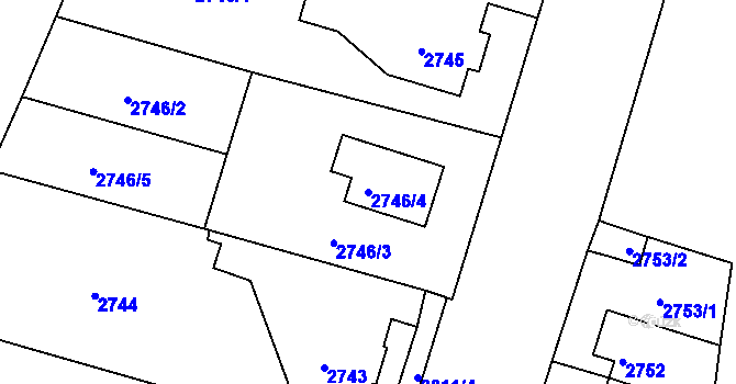 Parcela st. 2746/4 v KÚ Česká Lípa, Katastrální mapa