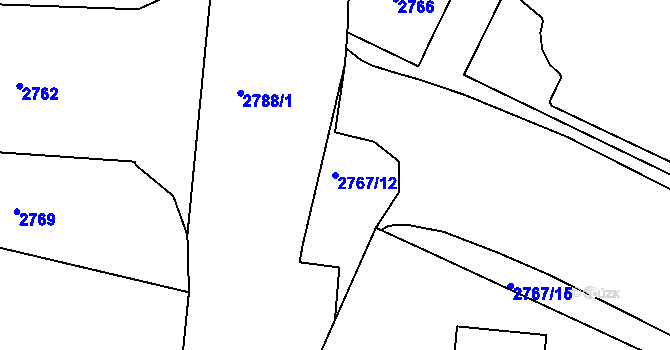 Parcela st. 2767/12 v KÚ Česká Lípa, Katastrální mapa