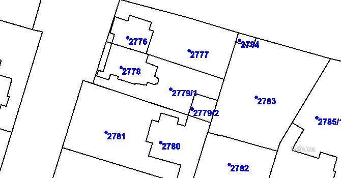 Parcela st. 2779/1 v KÚ Česká Lípa, Katastrální mapa