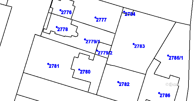 Parcela st. 2779/2 v KÚ Česká Lípa, Katastrální mapa