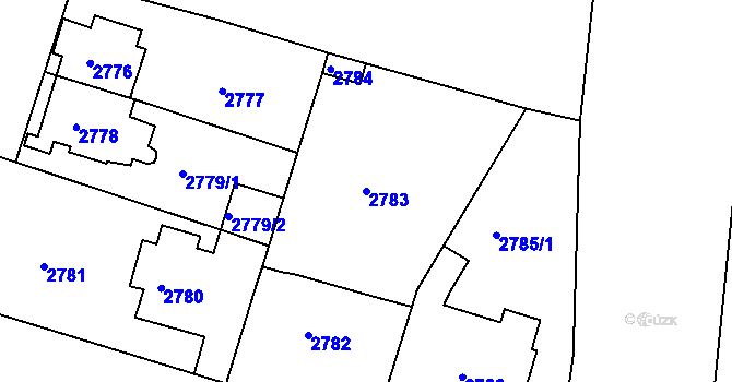 Parcela st. 2783 v KÚ Česká Lípa, Katastrální mapa