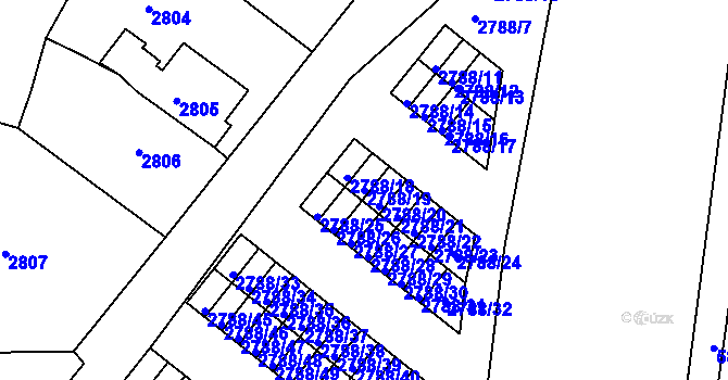 Parcela st. 2788/19 v KÚ Česká Lípa, Katastrální mapa