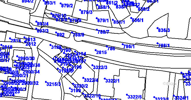 Parcela st. 2815 v KÚ Česká Lípa, Katastrální mapa