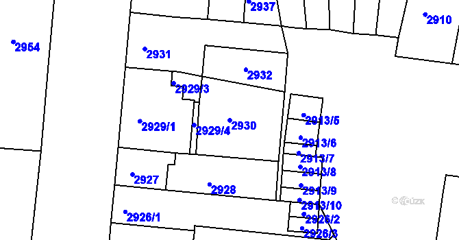 Parcela st. 2930 v KÚ Česká Lípa, Katastrální mapa