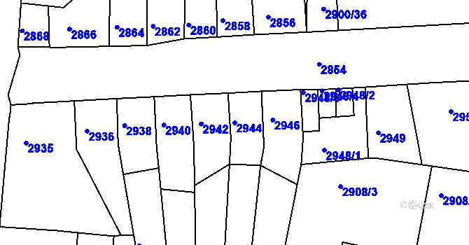 Parcela st. 2944 v KÚ Česká Lípa, Katastrální mapa