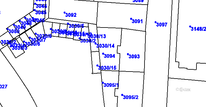 Parcela st. 3094 v KÚ Česká Lípa, Katastrální mapa