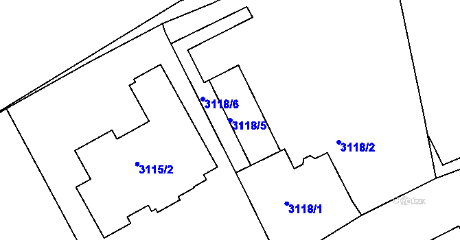 Parcela st. 3118/5 v KÚ Česká Lípa, Katastrální mapa