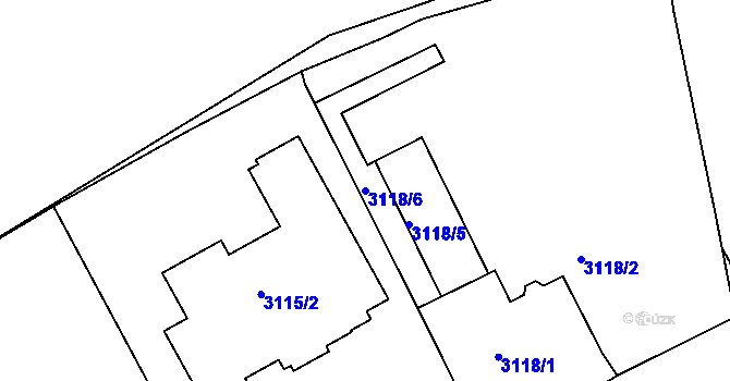 Parcela st. 3118/6 v KÚ Česká Lípa, Katastrální mapa