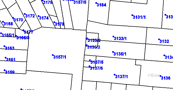 Parcela st. 3135/2 v KÚ Česká Lípa, Katastrální mapa
