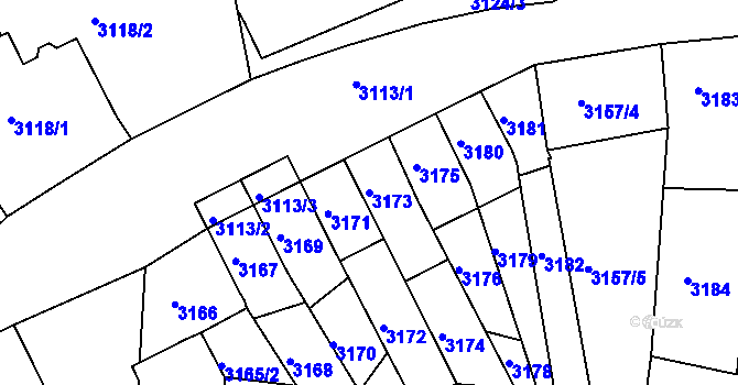 Parcela st. 3173 v KÚ Česká Lípa, Katastrální mapa