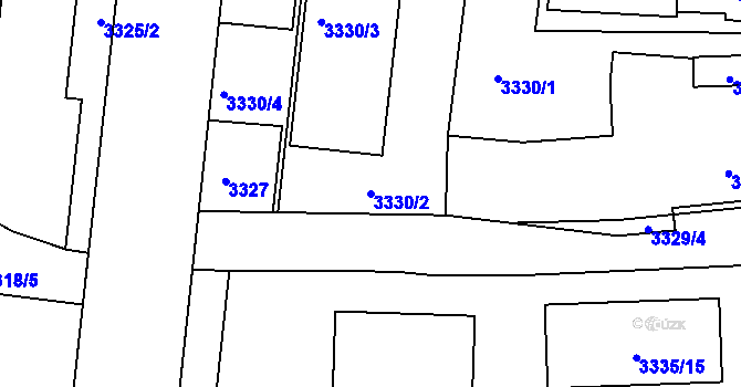 Parcela st. 3330/2 v KÚ Česká Lípa, Katastrální mapa