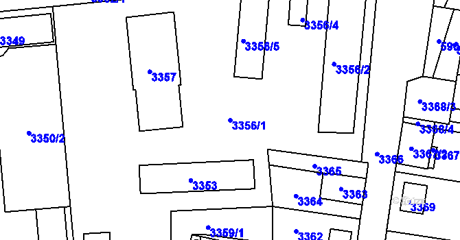 Parcela st. 3356/1 v KÚ Česká Lípa, Katastrální mapa