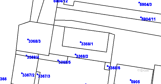 Parcela st. 3368/1 v KÚ Česká Lípa, Katastrální mapa