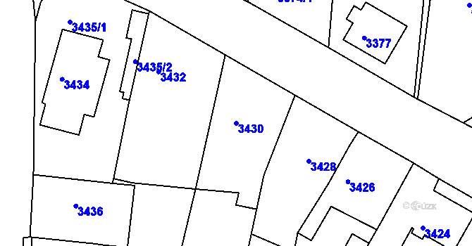 Parcela st. 3430 v KÚ Česká Lípa, Katastrální mapa