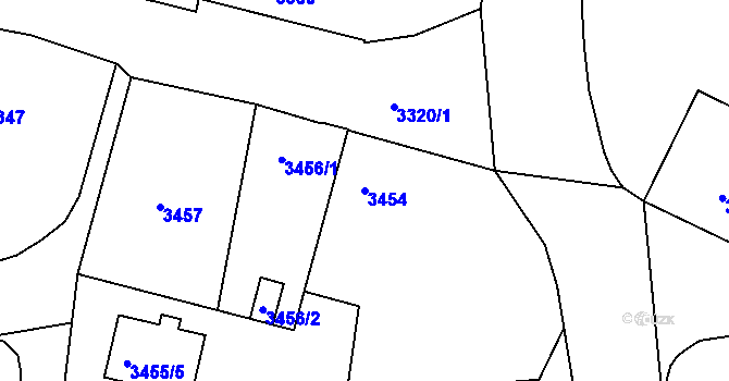Parcela st. 3454 v KÚ Česká Lípa, Katastrální mapa