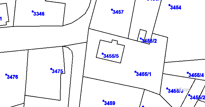 Parcela st. 3455/5 v KÚ Česká Lípa, Katastrální mapa