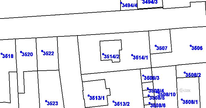 Parcela st. 3514/2 v KÚ Česká Lípa, Katastrální mapa