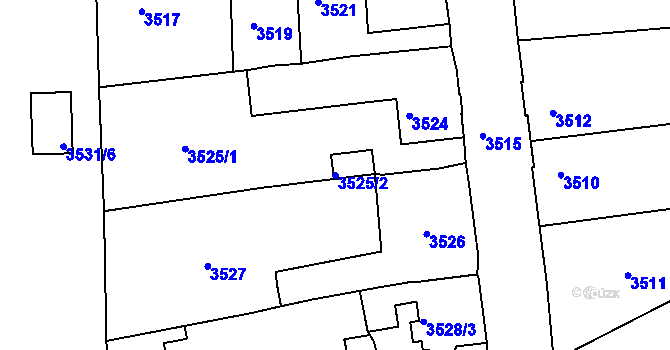 Parcela st. 3525/2 v KÚ Česká Lípa, Katastrální mapa