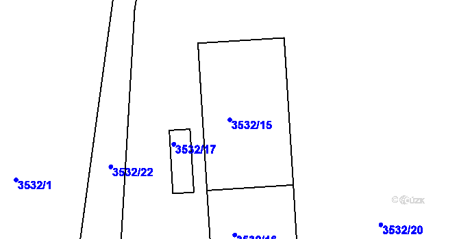 Parcela st. 3532/15 v KÚ Česká Lípa, Katastrální mapa