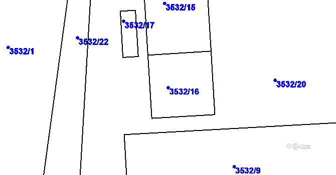 Parcela st. 3532/16 v KÚ Česká Lípa, Katastrální mapa