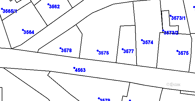 Parcela st. 3576 v KÚ Česká Lípa, Katastrální mapa