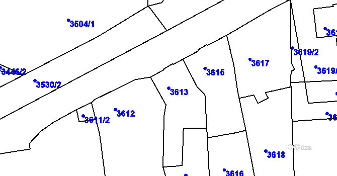 Parcela st. 3613 v KÚ Česká Lípa, Katastrální mapa