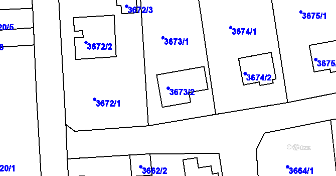 Parcela st. 3673/2 v KÚ Česká Lípa, Katastrální mapa