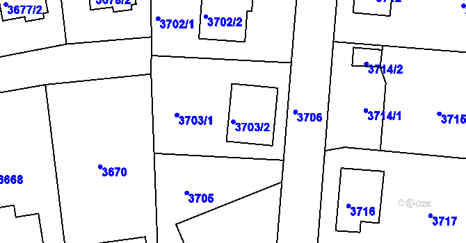 Parcela st. 3703/2 v KÚ Česká Lípa, Katastrální mapa
