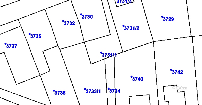 Parcela st. 3731/1 v KÚ Česká Lípa, Katastrální mapa