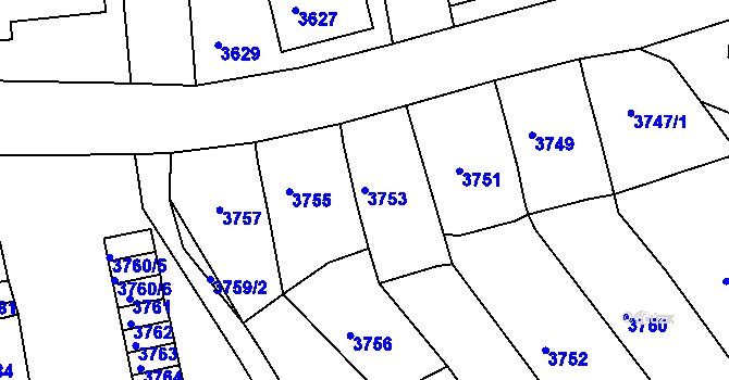 Parcela st. 3753 v KÚ Česká Lípa, Katastrální mapa