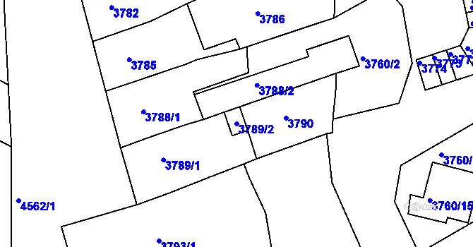 Parcela st. 3789/2 v KÚ Česká Lípa, Katastrální mapa