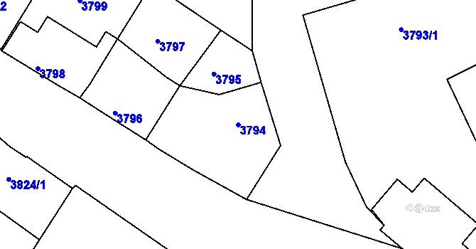 Parcela st. 3794 v KÚ Česká Lípa, Katastrální mapa