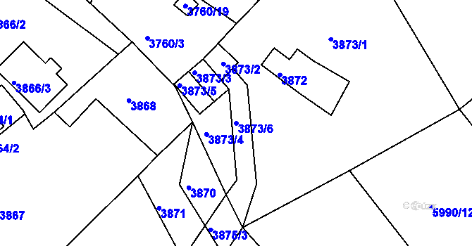 Parcela st. 3873/6 v KÚ Česká Lípa, Katastrální mapa
