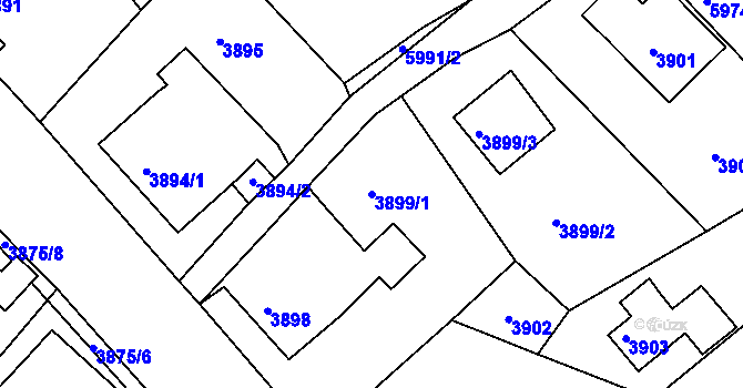 Parcela st. 3899/1 v KÚ Česká Lípa, Katastrální mapa