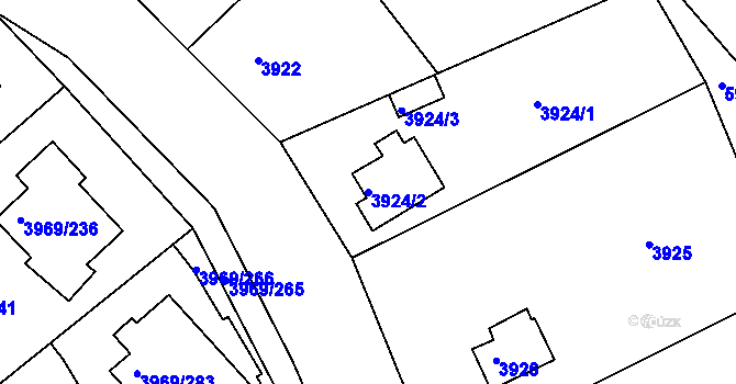 Parcela st. 3924/2 v KÚ Česká Lípa, Katastrální mapa