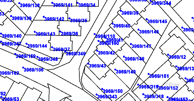 Parcela st. 3969/42 v KÚ Česká Lípa, Katastrální mapa