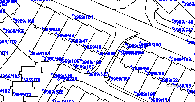 Parcela st. 3969/49 v KÚ Česká Lípa, Katastrální mapa